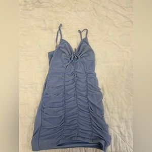 Baby blue ruched dress! Only worn a few times! Great condition 💗